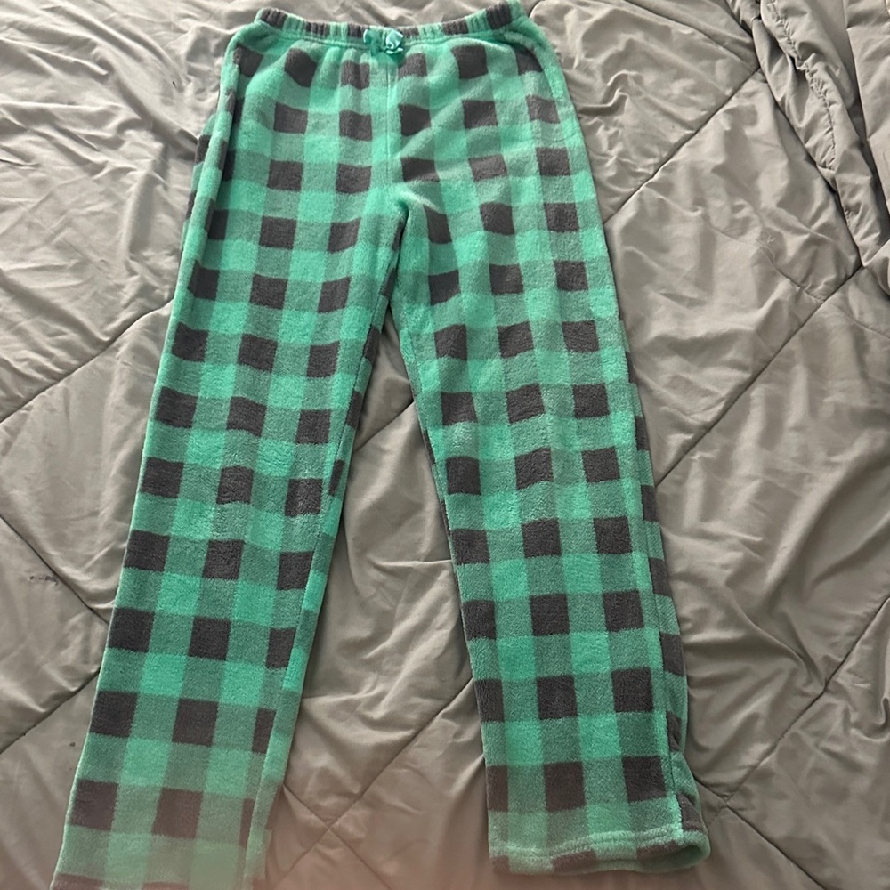 Plaid Kids Pajama Pants - Green and Black